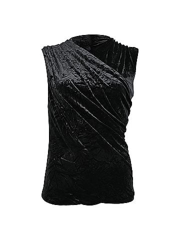 Versace Versace Crushed Velvet Top in Black Velvet (view 1)