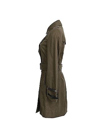 Burberry Burberry Queensborough Mid-Length Trench Coat in Olive Cotton (view 2)