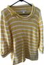 Christopher & Banks Stripes Yellow White Pullover Sweater Size XL - photo 1