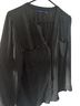 Apt. 9 Stripes Black Long Sleeve Blouse Size L - photo 2