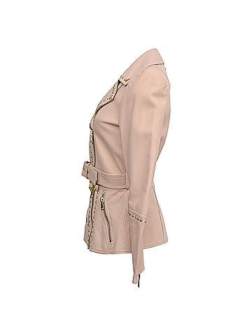 Alexander McQueen Alexander McQueen Studded Jacket in Nude Leather (view 2)