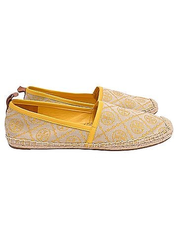 Tory Burch Tory Burch Logo Jacquard Espadrille Flats in Yellow Canvas (view 1)