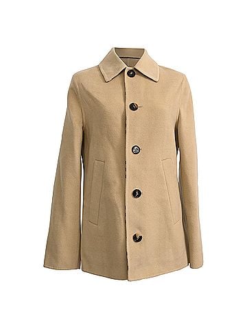 Burberry Burberry Single-Breasted Jacket in Beige Wool (view 1)