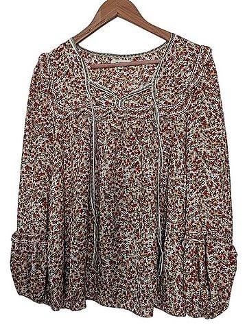 Max Studio Floral Ruffle Boho Blouse Long Sleeve Blouse (view 1)