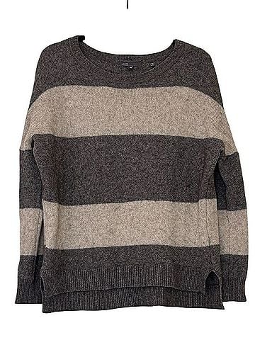 Vince. Rugby Stripe Crewneck Pullover Sweater Wool Pullover Sweater (view 1)
