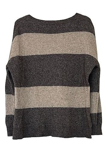 Vince. Rugby Stripe Crewneck Pullover Sweater Wool Pullover Sweater (view 2)