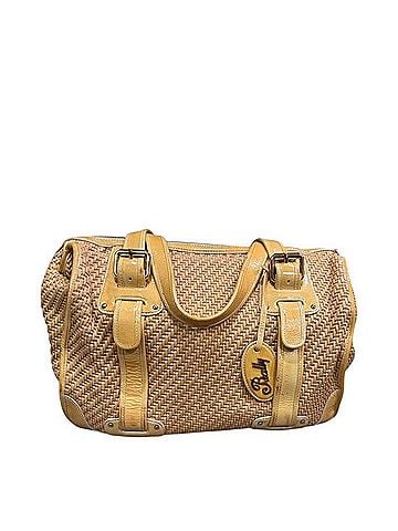 Bally Woven Straw Raffia Satchel Leather Tote (view 2)