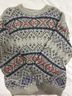 Eddie Bauer 100% Cotton Fair Isle Brown Red Pullover Sweater Size L - photo 3