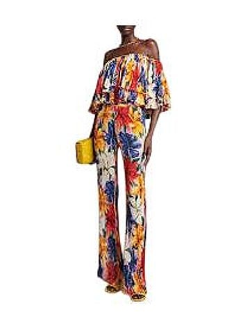 ETRO Floral-print plissé-chiffon Jumpsuit (view 1)