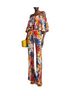 ETRO 100% Poly Chiffon Floral Multi Color Jumpsuit Size 6 - photo 1