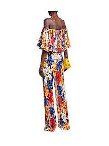 ETRO Floral-print plissé-chiffon Jumpsuit (view 2)