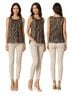 Tory Burch 100% Cotton Floral Brown White Sleeveless Top Size 8 - photo 1