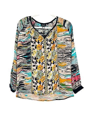 Tolani Long Sleeve Silk Top (view 1)
