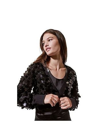 Urban Outfitters Disco Party Iris Sequin Crop Cardigan Sweater Cardigan (view 1)
