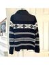 Ralph Lauren 60% Cotton 40% Acrylic 100% Polyester Fair Isle Black White Jacket Size M - photo 3