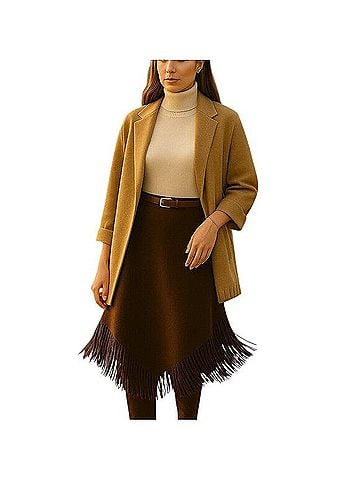 Peruvian Connection Baby Alpaca Wool Fringe Skirt Wool Skirt (view 1)