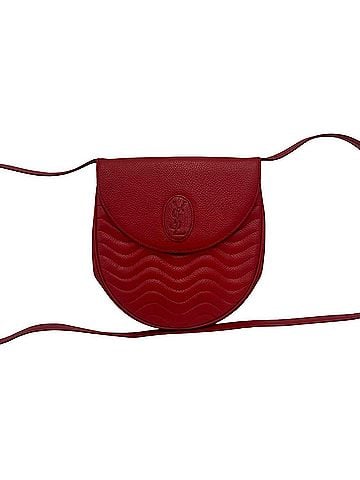 Yves Saint Laurent YVES SAINT LAURENT Vintage YSL Cassandra Logo Leather Shoulder Bag/Pouch, Red, 16548 (view 1)