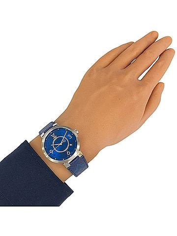 Louis Vuitton Louis Vuitton Tambour Slim Monogram Cobalt GM Watch, Stainless Steel, Quartz, Men's, QA150. (view 2)