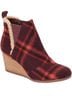 TOMS Plaid Red Black Ankle Boots Size 8 1/2 - photo 1