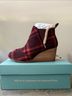 TOMS Plaid Red Black Ankle Boots Size 8 1/2 - photo 5