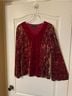 Venezia Floral Red Burgundy Long Sleeve T-Shirt Size 14 - photo 4