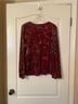 Venezia Floral Red Burgundy Long Sleeve T-Shirt Size 14 - photo 9
