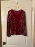 Venezia Floral Red Burgundy Long Sleeve T-Shirt Size 14 - photo 8