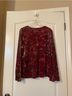 Venezia Floral Red Burgundy Long Sleeve T-Shirt Size 14 - photo 5