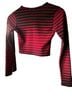 Nicki Minaj Stripes Red Black Long Sleeve Top Size S - photo 2