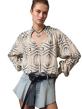 Anthropologie Porridge Long-Sleeve Gauze Smocked Top Long Sleeve T-Shirt (view 1)