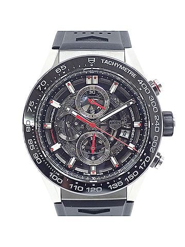 TAG Heuer TAG Heuer Carrera Calibre 01 Men's Automatic Watch, Stainless Steel &amp; Rubber Strap, CAR2A1Z (Automatic Winding) (view 1)