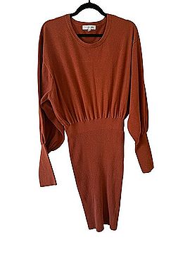 Toccin Eloquii Rust Long Sleeve Fitted Midi Dress Casual Dress (view 1)