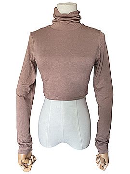 Naked Wardrobe Turtleneck Crop Long Sleeve Top (view 1)