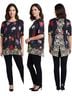 Johnny Was Floral Black Multi Color Short Sleeve Blouse Size XL - photo 1