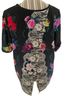 Johnny Was Floral Black Multi Color Short Sleeve Blouse Size XL - photo 2