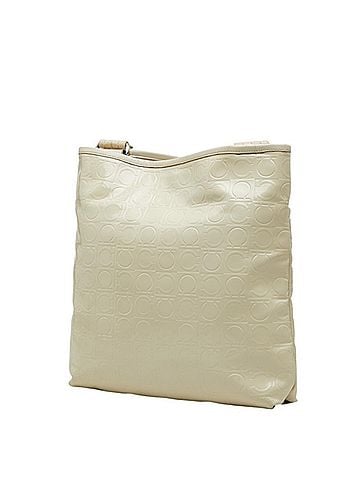 Salvatore Ferragamo Salvatore Ferragamo Gancini Crossbody Shoulder Bag AU-21 B492 Ivory Patent Leather Women's (view 2)