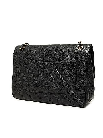 Chanel Chanel Coco Mark Matelassé Double Flap Chain Shoulder Bag A58600 Black Gold Caviar Skin Women's CHANEL (view 2)
