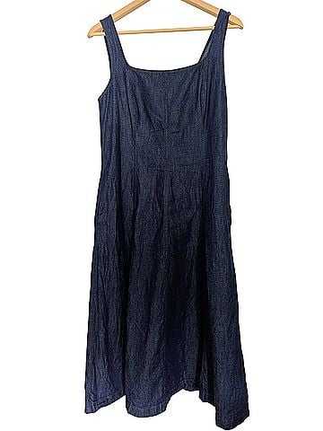 J.Crew Smocked-Back Denim Tank Midi Dress Casual Dress (view 1)