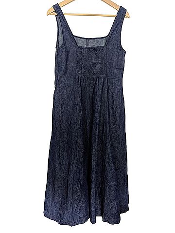 J.Crew Smocked-Back Denim Tank Midi Dress Casual Dress (view 2)