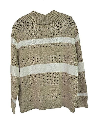 Talbots Striped Open Stitch Sweater Jacket Cardigan (view 2)