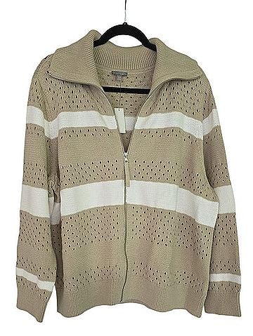 Talbots Striped Open Stitch Sweater Jacket Cardigan (view 1)