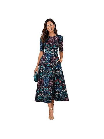 Tuckernuck Midnight Garden Peacock Casual Dress (view 1)