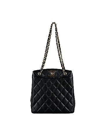 Chanel Chanel CHANEL Shoulder Bag, Caviar Leather, Metal, Black, Gold, Women's z10851 (view 1)