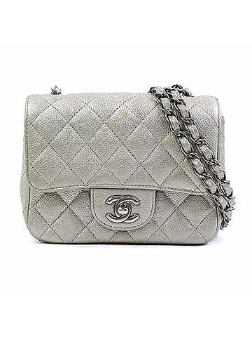 Chanel Chanel CHANEL Shoulder Bag, Caviar Leather, Metallic Gray, Silver, Women's, 90280k (view 1)