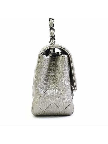 Chanel Chanel CHANEL Shoulder Bag, Caviar Leather, Metallic Gray, Silver, Women's, 90280k (view 2)
