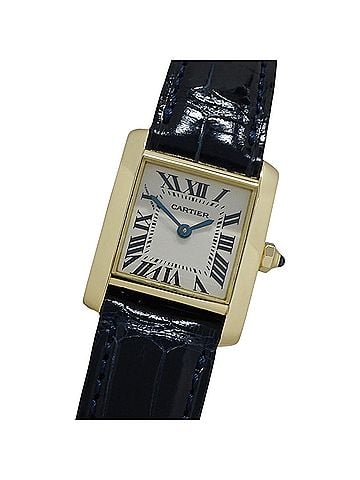 Cartier Cartier women's watch, Tank Française SM, quartz movement, 750YG, leather strap, W5000256, gold, black, ivory. (view 1)