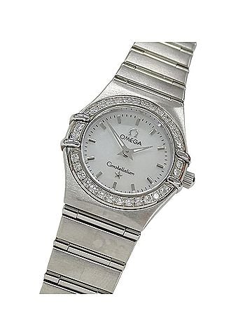 Omega Omega Constellation Mini 1466.71 Women's Watch, Brand Name, Shell Diamond, Quartz Movement, Stainless Steel (SS), Silver (view 1)