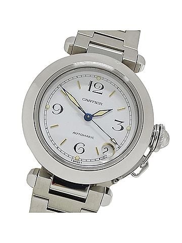 Cartier Cartier Pasha C Date Automatic Watch for Boys, Stainless Steel (SS) W31015M7, Silver/White, Overhauled. (view 1)