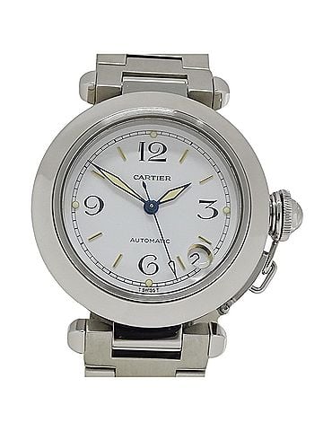 Cartier Cartier Pasha C Date Automatic Watch for Boys, Stainless Steel (SS) W31015M7, Silver/White, Overhauled. (view 2)