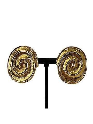 Yves Saint Laurent YVES SAINT LAURENT conch shell motif earrings, GP gold color, women's. (view 1)